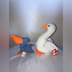 Ty Beanie Babies (collector toys) Gracie and Scoop the pelican bundle NWT